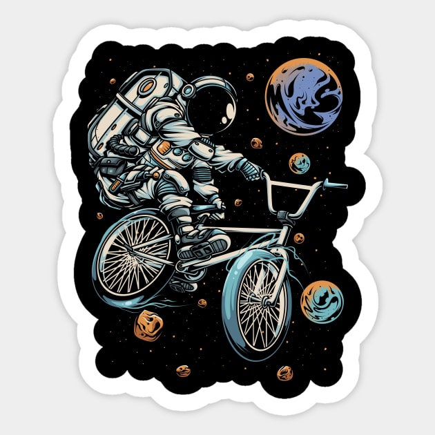 Astronaut BMX Bike Tricks Sticker by theprettyletters